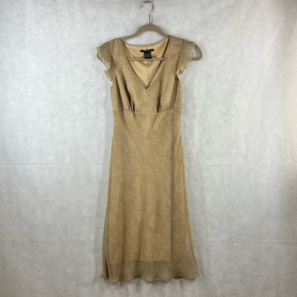 Faith Love & Passion Beige Ruffle Polka Dot Dress